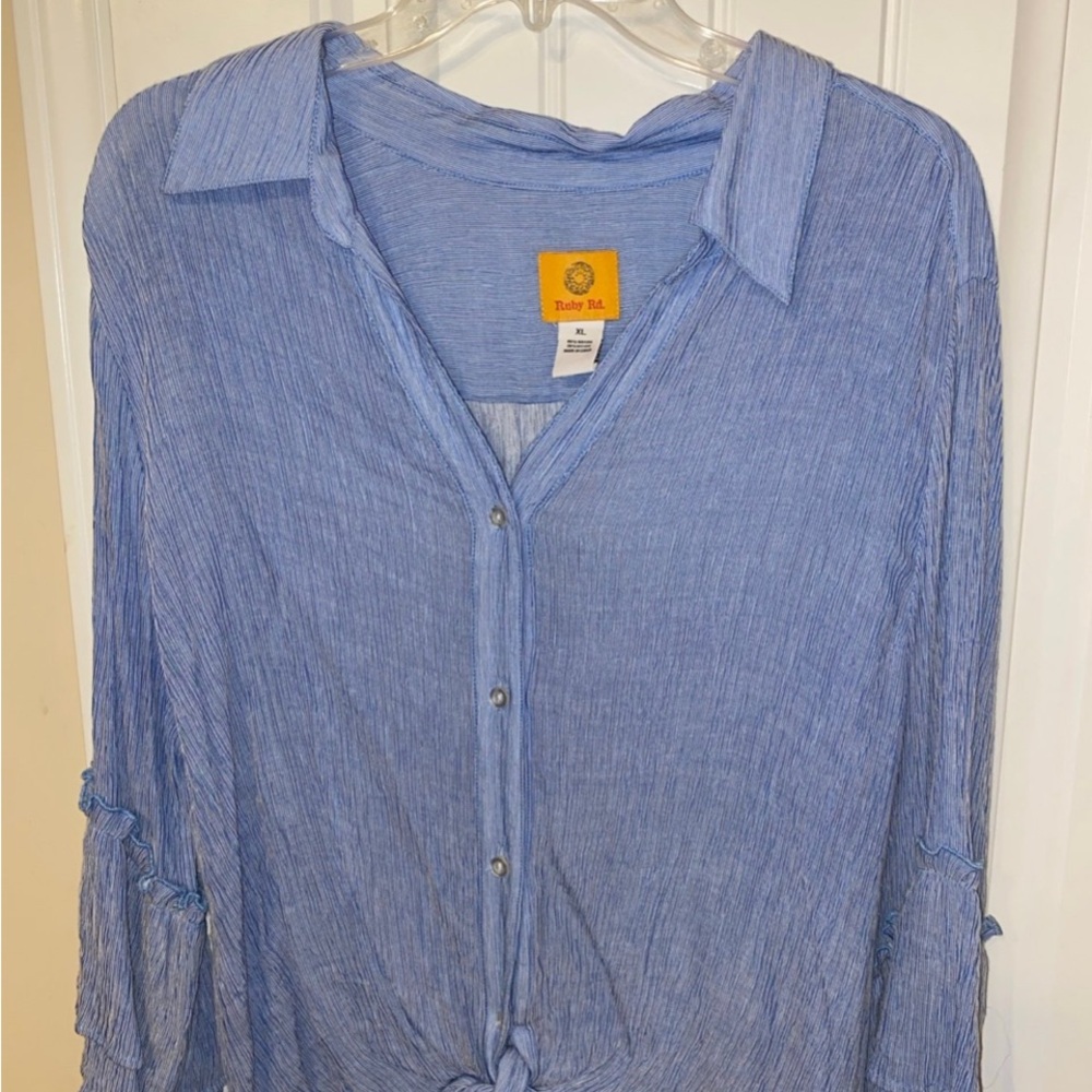 Ruby Rd. Light Blue Button Down Shirt - image 1
